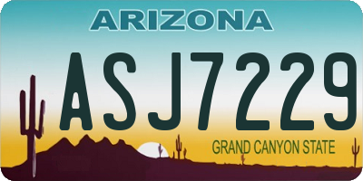 AZ license plate ASJ7229