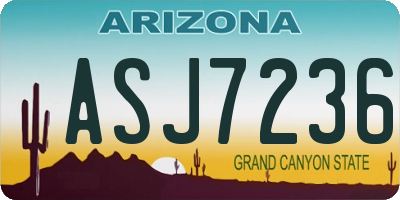 AZ license plate ASJ7236