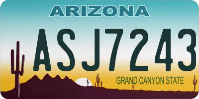 AZ license plate ASJ7243