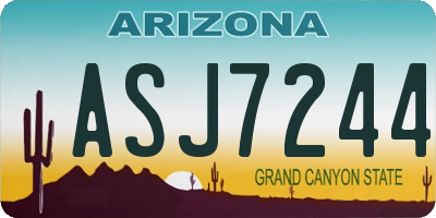 AZ license plate ASJ7244