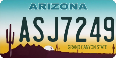 AZ license plate ASJ7249