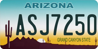 AZ license plate ASJ7250