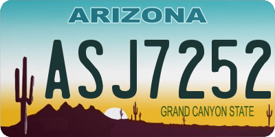 AZ license plate ASJ7252