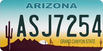 AZ license plate ASJ7254