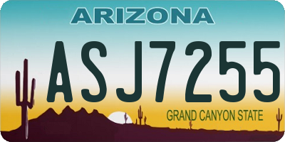 AZ license plate ASJ7255