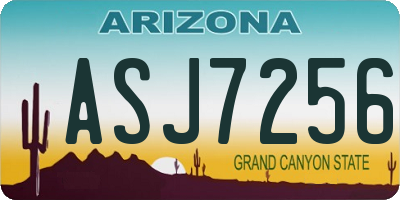 AZ license plate ASJ7256