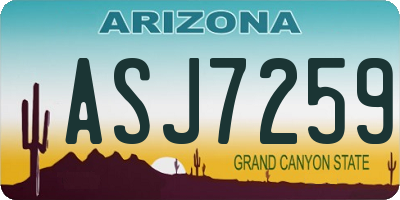 AZ license plate ASJ7259