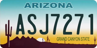 AZ license plate ASJ7271