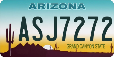 AZ license plate ASJ7272