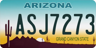 AZ license plate ASJ7273