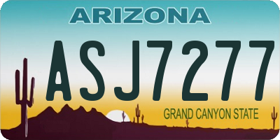 AZ license plate ASJ7277