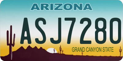 AZ license plate ASJ7280