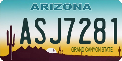 AZ license plate ASJ7281