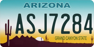AZ license plate ASJ7284