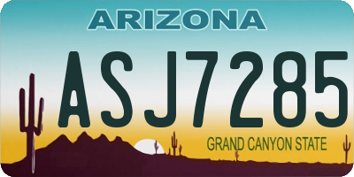 AZ license plate ASJ7285
