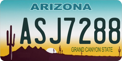 AZ license plate ASJ7288