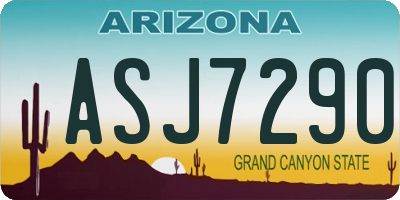 AZ license plate ASJ7290