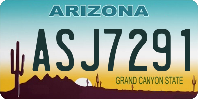 AZ license plate ASJ7291