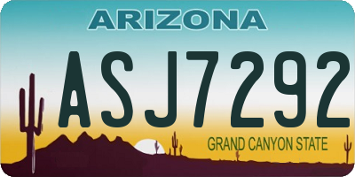 AZ license plate ASJ7292