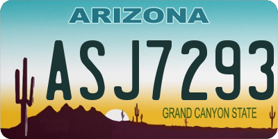 AZ license plate ASJ7293