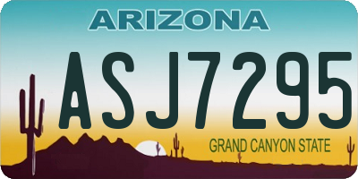 AZ license plate ASJ7295