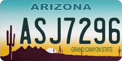 AZ license plate ASJ7296