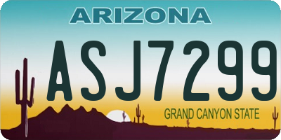 AZ license plate ASJ7299
