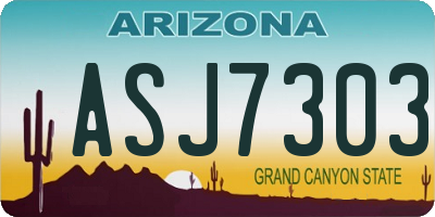 AZ license plate ASJ7303