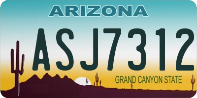 AZ license plate ASJ7312