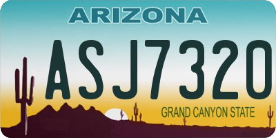 AZ license plate ASJ7320