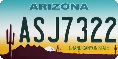AZ license plate ASJ7322