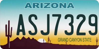 AZ license plate ASJ7329