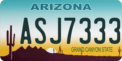 AZ license plate ASJ7333