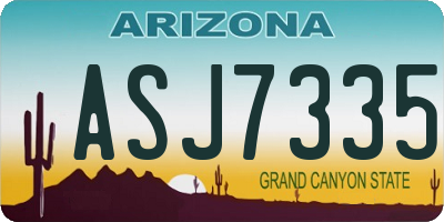 AZ license plate ASJ7335