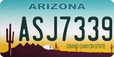 AZ license plate ASJ7339