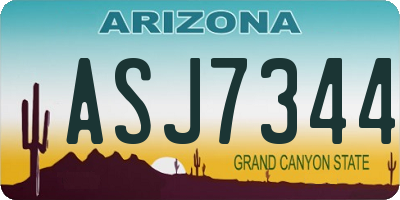 AZ license plate ASJ7344