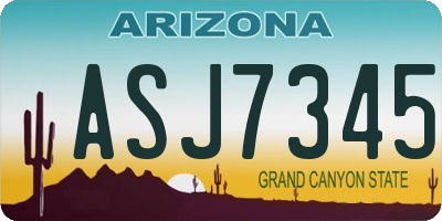 AZ license plate ASJ7345