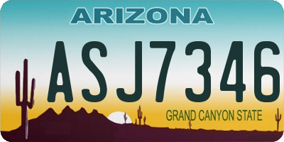 AZ license plate ASJ7346