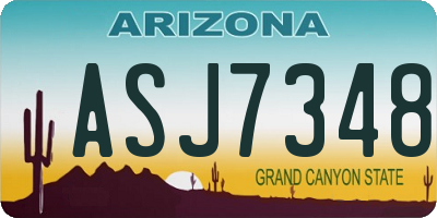 AZ license plate ASJ7348