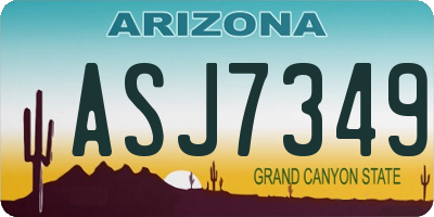 AZ license plate ASJ7349