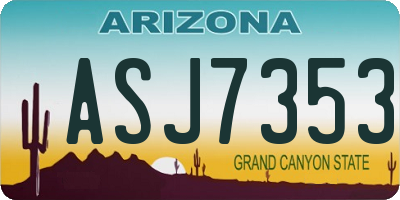 AZ license plate ASJ7353