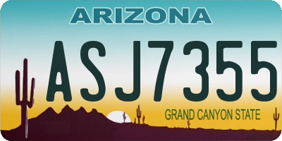 AZ license plate ASJ7355