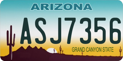 AZ license plate ASJ7356
