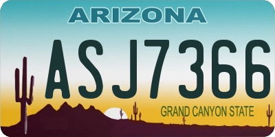 AZ license plate ASJ7366