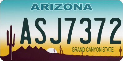 AZ license plate ASJ7372