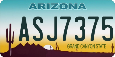 AZ license plate ASJ7375