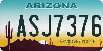 AZ license plate ASJ7376