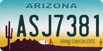 AZ license plate ASJ7381