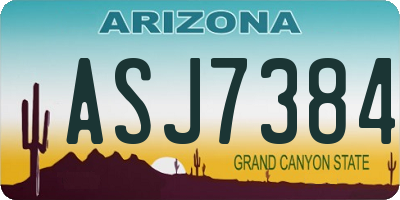 AZ license plate ASJ7384