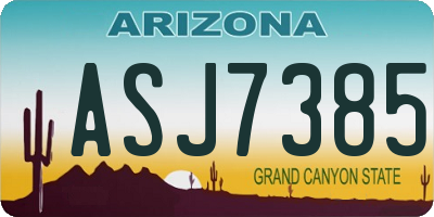 AZ license plate ASJ7385